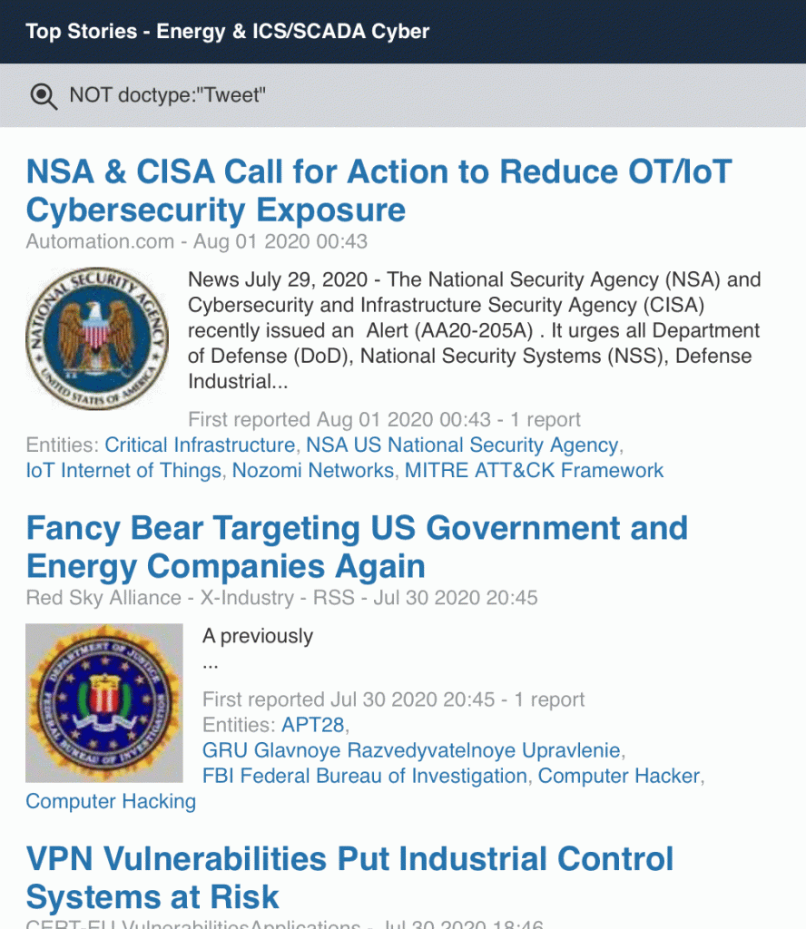 Energy and ICS/SCADA Cyber – Top Stories